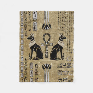 Manta Polar Bastet - Gatos Egipcios Y Cruz Del Ankh