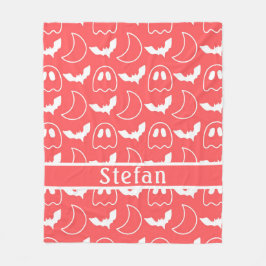 Manta Polar Bat Ghost Coral Fleece Blanket