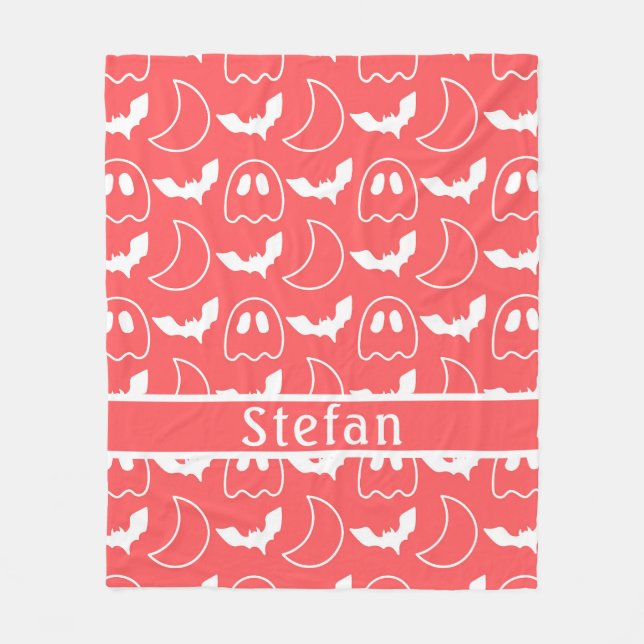 Manta Polar Bat Ghost Coral Fleece Blanket (Anverso)