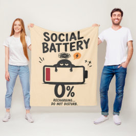 Manta Polar Batería Social Divertida al 0 Por ciento Recargand