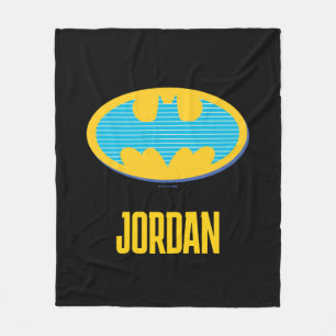 Manta Polar Batman   Símbolo de franjas cian
