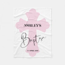 Bautismo cruzado rosa claro