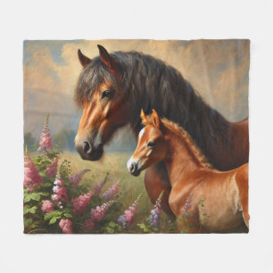 Manta Polar Bay Mare con pintura de Foal Wildflowers