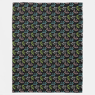 Manta Polar Bayas multicolores simple patrón retro años sesent