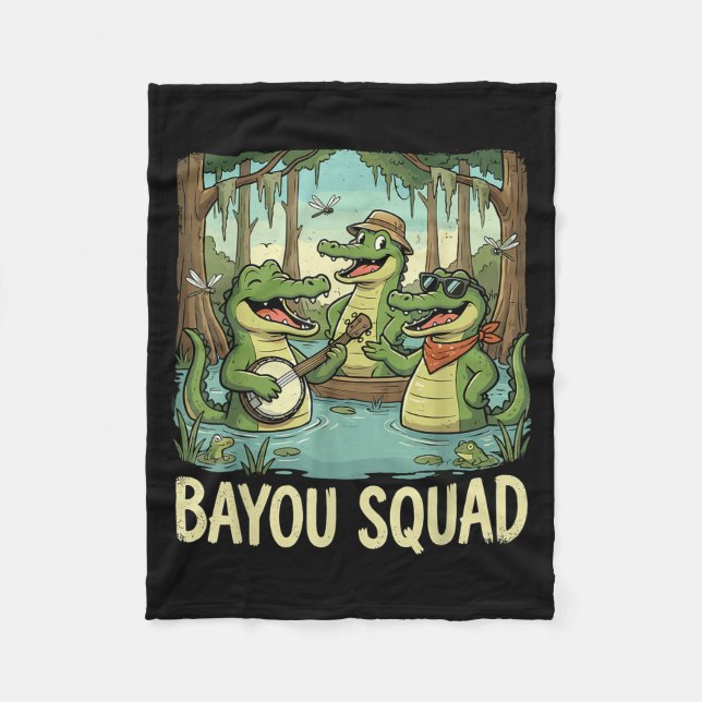 Manta Polar Bayou Squad Louisiana Alligator Retro Wildlife Tra (Anverso)