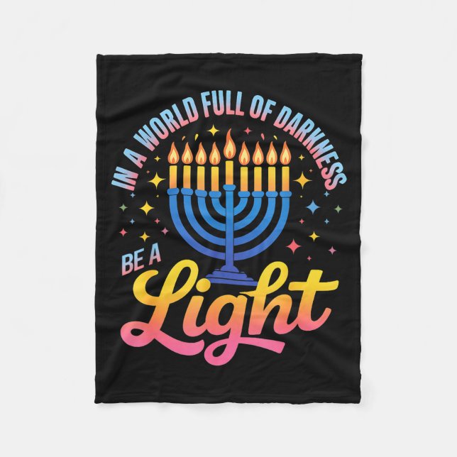 Manta Polar Be A Light Happy Hanukkah Menorah Jewish Gift  (Anverso)