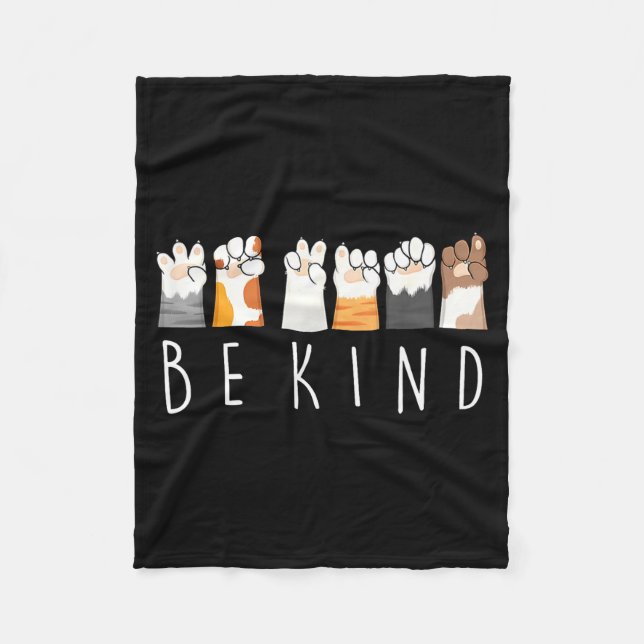 Manta Polar Be Kind Asl Sign Language Kindness Cat Paws Finger (Anverso)