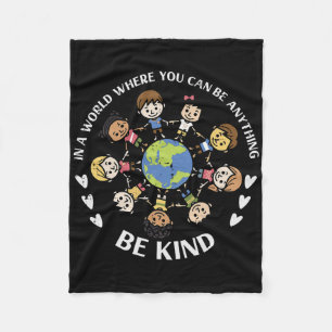 Manta Polar Be Kind Kids Earth Anti Bullying Day Naranja