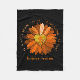 Manta Polar Be Kind Leukemia Awareness Naranja Ribbon