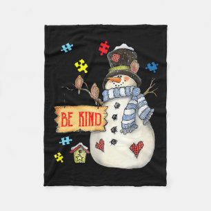 Manta Polar Be Kind Snowman Puzzle Autism Awareness Funny Fami