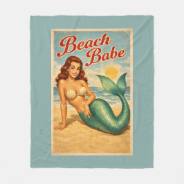 Manta Polar Beach Babe Pin-Up Mermaid -Retro Coastal Life Teal
