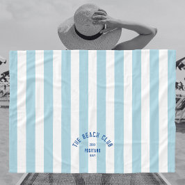 Manta Polar Beach Club Escudo Blue Cabana Stripe Monograma
