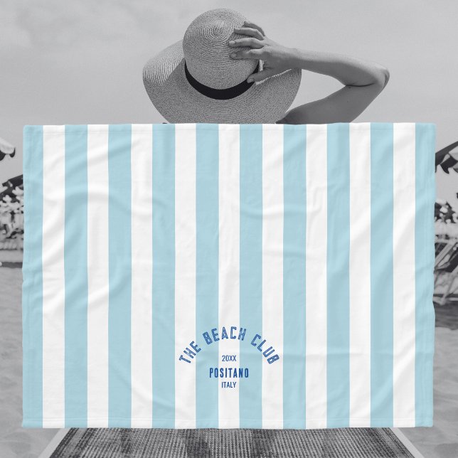 Manta Polar Beach Club Escudo Blue Cabana Stripe Monograma (Subido por el creador)
