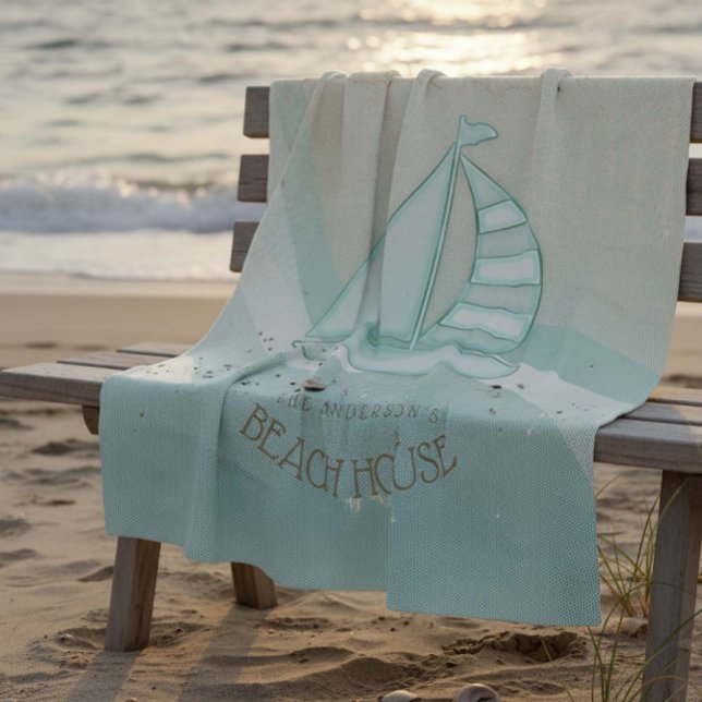 Manta Polar Beach House Nautical Sailboat Aqua Blue ID623 (Subido por el creador)