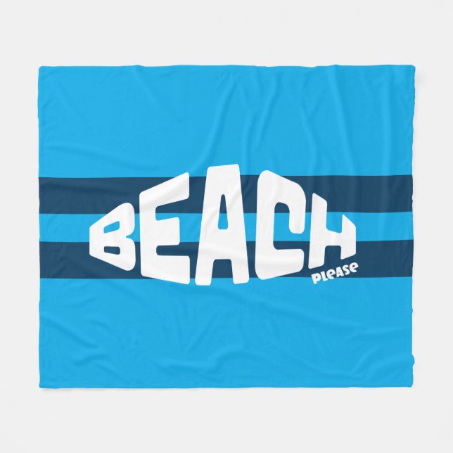 Manta Polar Beach Please Aqua & Navy Blue Strike (Frente (Horizontal))
