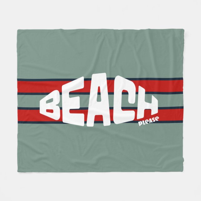 Manta Polar Beach Please Dusty Blue and Red (Frente (Horizontal))