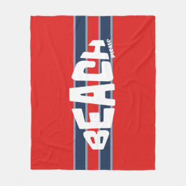 Manta Polar Beach Please Red & Navy Blue Stripe