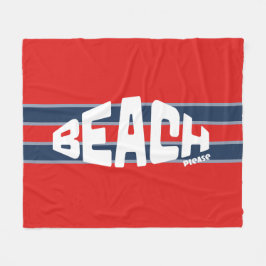 Manta Polar Beach Please Red & Navy Blue Stripe