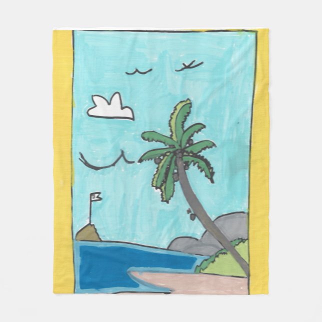 Manta Polar Beach Scene Blanket (Anverso)