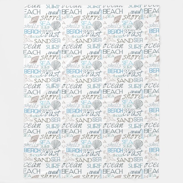 Manta Polar Beach Shells Sea Sand Blue (Anverso)