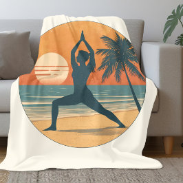 Manta Polar Beach Sunset Yoga Silhouette | Cream Coastal Life