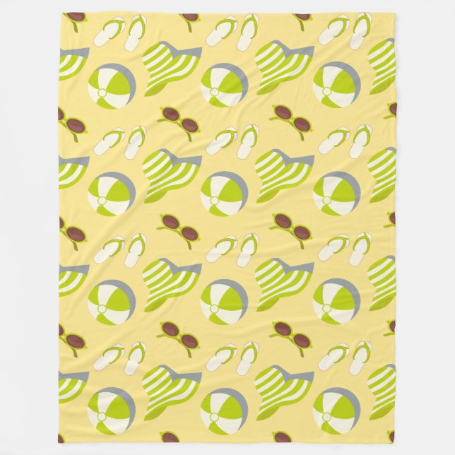 Manta Polar Beach vacay pattern with sunglasses and sun hat   (Anverso)