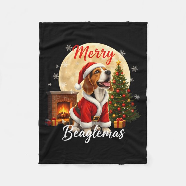 Manta Polar Beagle Christmas Beagle Costume Beagle Xmas Merry  (Anverso)