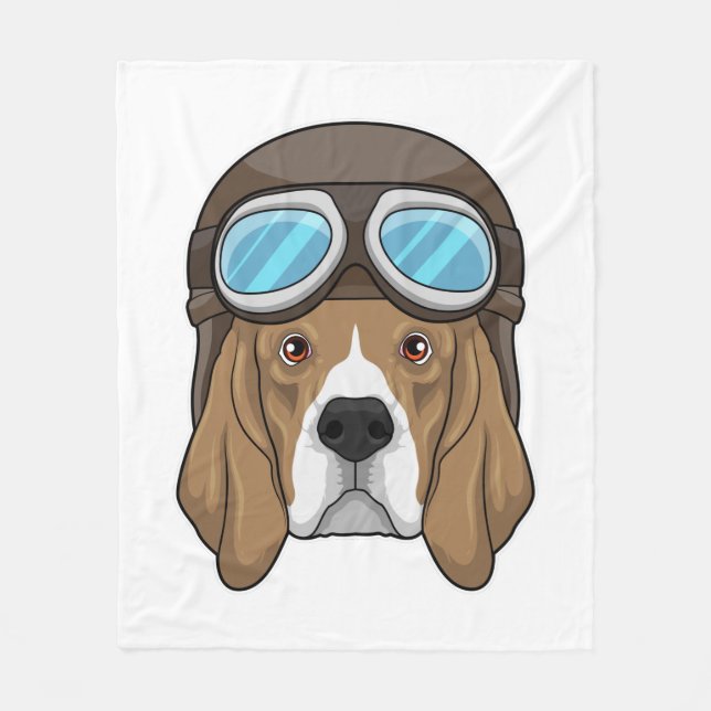 Manta Polar Beagle como piloto con gorra piloto (Anverso)