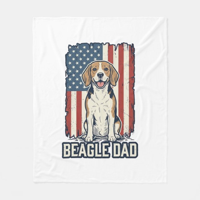 Manta Polar Beagle Dad Patriotic Vintage Engraving Dog Design_ (Anverso)