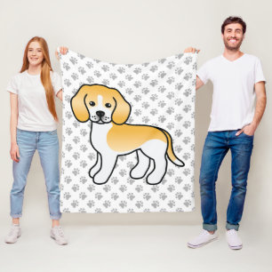 Manta Polar Beagle de dibujos animados de color limón y blanco