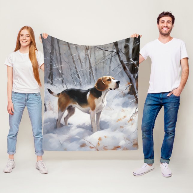 Manta Polar Beagle Deja que nieve Navidad (In situ)