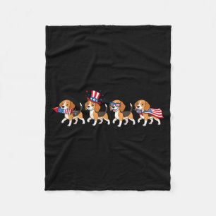 Manta Polar Beagle Divertido Bandera Americana Usa Día De La M