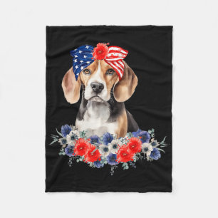 Manta Polar Beagle Dog Bandana Bandera Estadounidense 4 De Jul