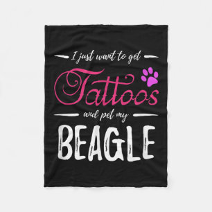Manta Polar Beagle Dog Lover Tattoo Divertida Perra Mamá Regal