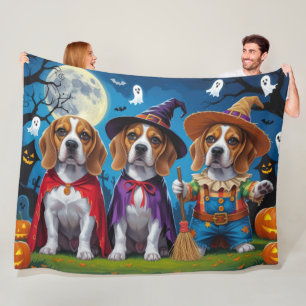 Manta Polar Beagle Dogs Calabaza Halloween Gracioso