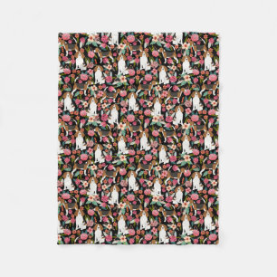 Manta Polar Beagle Floral Design flores beagle diseño perro