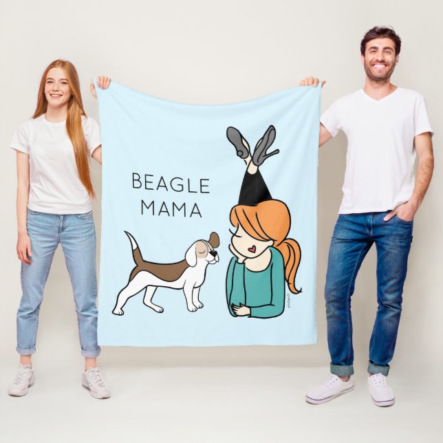 Manta Polar Beagle Mama Fleece Blanket Personalizado (In situ)