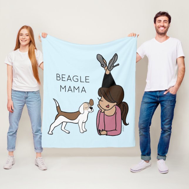 Manta Polar Beagle Mama Fleece Blanket Personalizado (In situ)