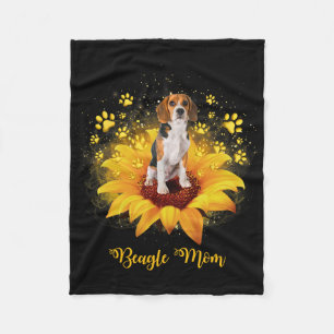Manta Polar Beagle Mom Sunflower con el Día de la Madre de los