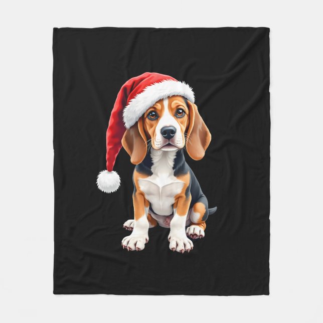 Manta Polar Beagle Navidades Perro camiseta de manga larga (Anverso)