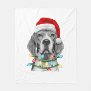 Manta Polar Beagle Santa Christmas Tree Enfoca la Navidad Boys