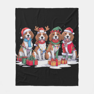 Manta Polar Beagle Santa hat antlers luces elefantes Navidades