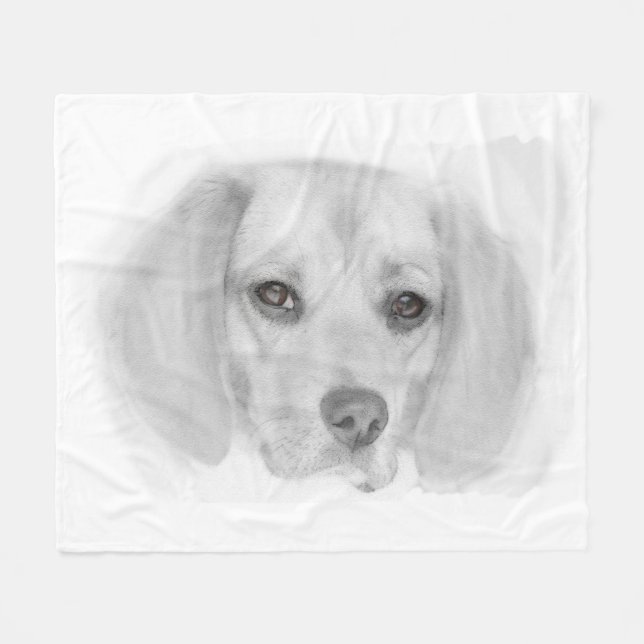 Manta Polar Beagle Sketch Fleece Blanket (Frente (Horizontal))