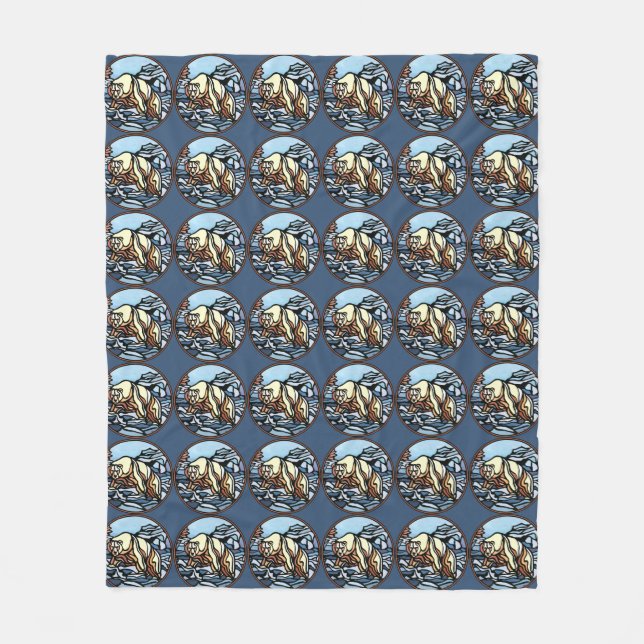 Manta Polar Bear Art Blanket Nativo Art Bear Blankets (Anverso)