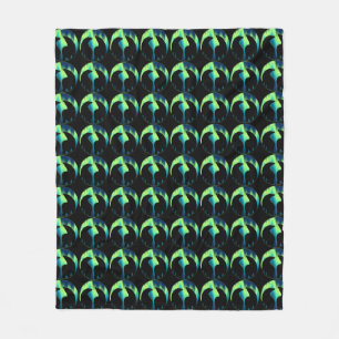 Manta Polar Bear Art Blanket Northern Lights Bear Blankets