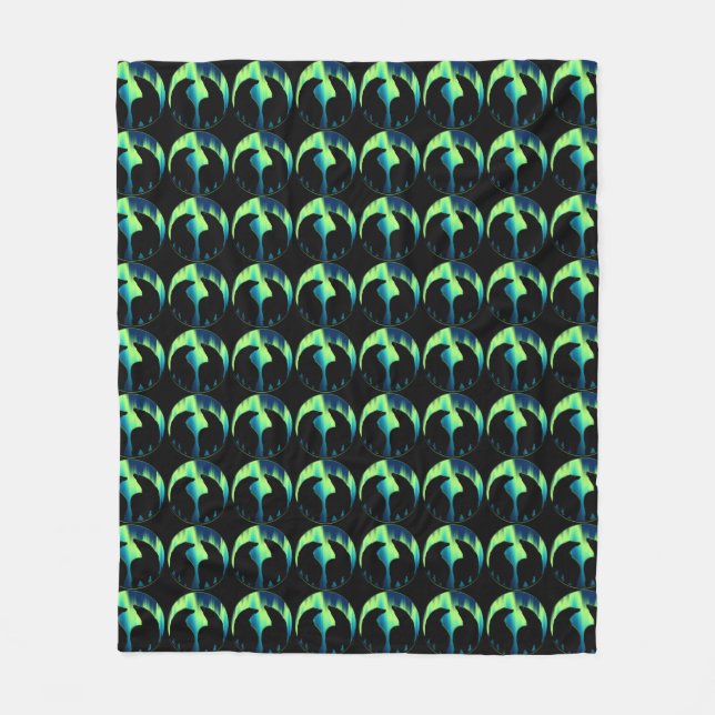 Manta Polar Bear Art Blanket Northern Lights Bear Blankets (Anverso)