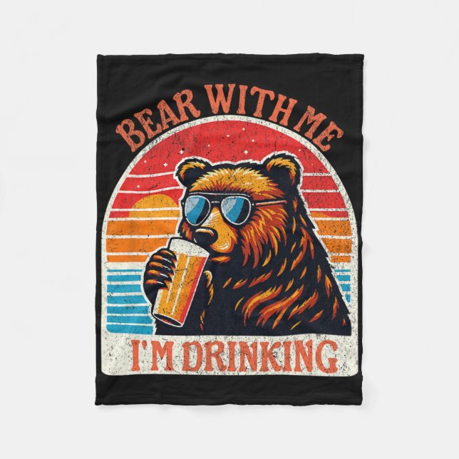 Manta Polar Bear Drinking Beer Outdoor Funny Grizzly Hiking  (Anverso)