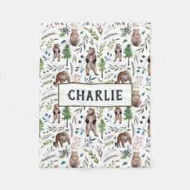 Manta Polar Bear, hojas y árboles Personalizados