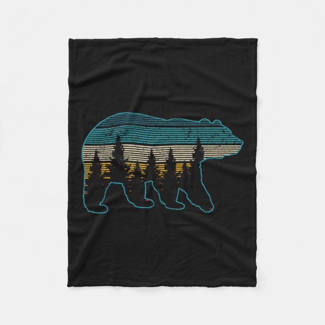 Manta Polar Bear Nature Grizzly Brown Black Bear Senderismo Hu (Anverso)