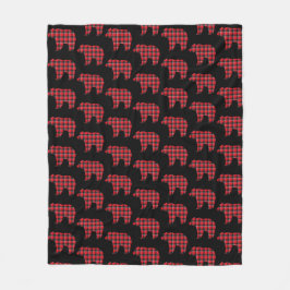 Manta Polar Bear Shaped Plaid Red Black Buffalo